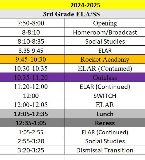 Schedule 